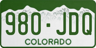 CO license plate 980JDQ