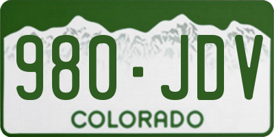 CO license plate 980JDV