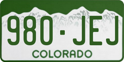 CO license plate 980JEJ