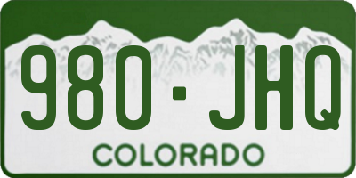 CO license plate 980JHQ