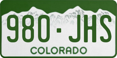 CO license plate 980JHS