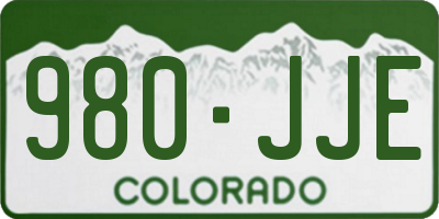CO license plate 980JJE