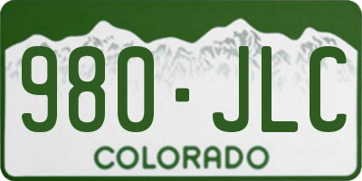 CO license plate 980JLC