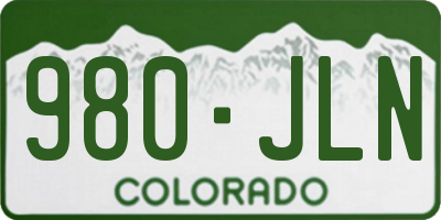 CO license plate 980JLN