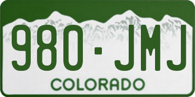 CO license plate 980JMJ