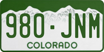 CO license plate 980JNM