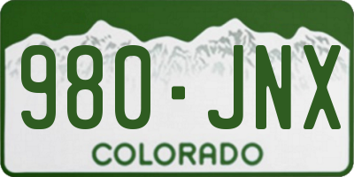 CO license plate 980JNX