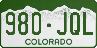 CO license plate 980JQL