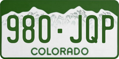 CO license plate 980JQP
