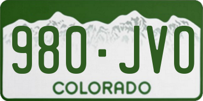 CO license plate 980JVO