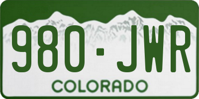 CO license plate 980JWR