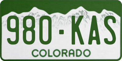 CO license plate 980KAS