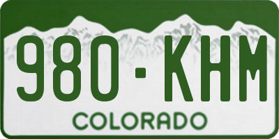 CO license plate 980KHM
