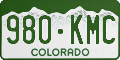 CO license plate 980KMC