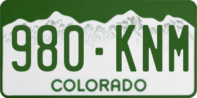 CO license plate 980KNM