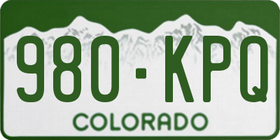 CO license plate 980KPQ