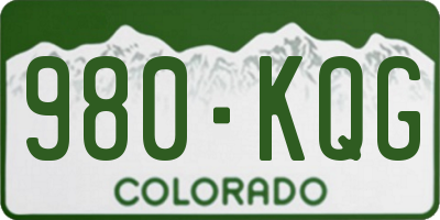 CO license plate 980KQG