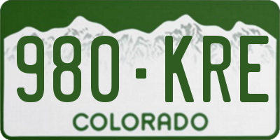 CO license plate 980KRE