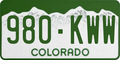 CO license plate 980KWW