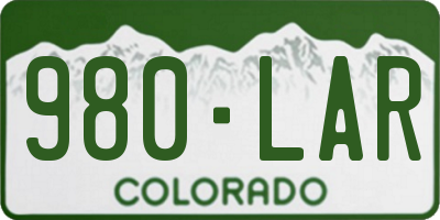 CO license plate 980LAR
