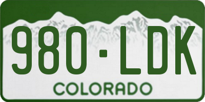 CO license plate 980LDK