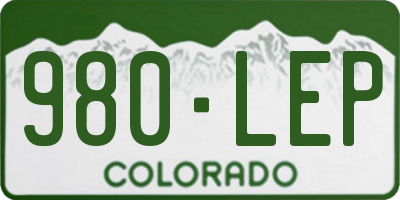 CO license plate 980LEP