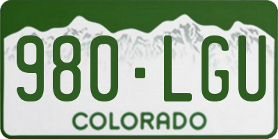 CO license plate 980LGU