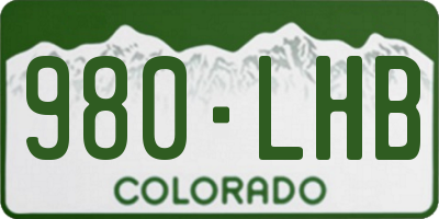 CO license plate 980LHB