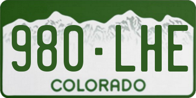CO license plate 980LHE