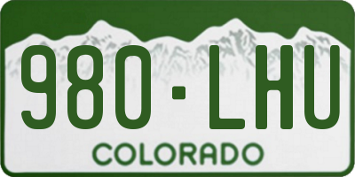 CO license plate 980LHU