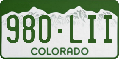 CO license plate 980LII