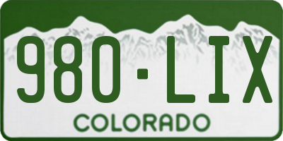 CO license plate 980LIX
