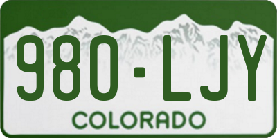 CO license plate 980LJY