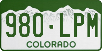 CO license plate 980LPM