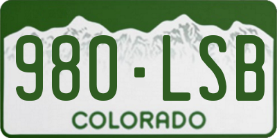 CO license plate 980LSB
