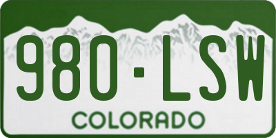 CO license plate 980LSW