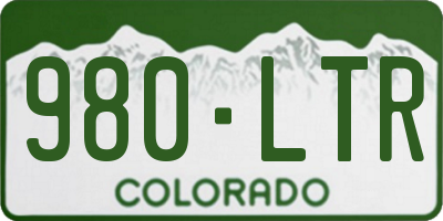 CO license plate 980LTR
