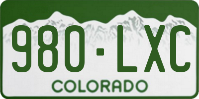 CO license plate 980LXC