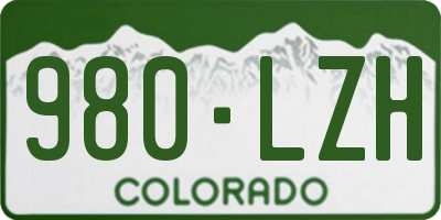 CO license plate 980LZH