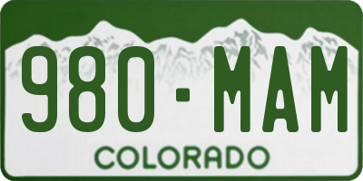 CO license plate 980MAM