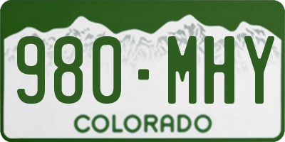 CO license plate 980MHY
