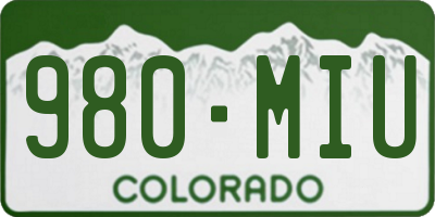 CO license plate 980MIU