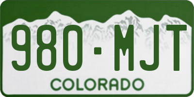 CO license plate 980MJT