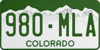 CO license plate 980MLA