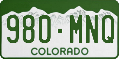 CO license plate 980MNQ