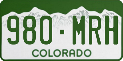 CO license plate 980MRH