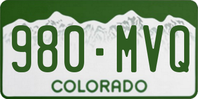 CO license plate 980MVQ