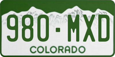 CO license plate 980MXD