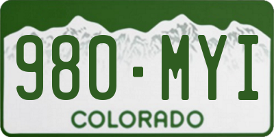 CO license plate 980MYI