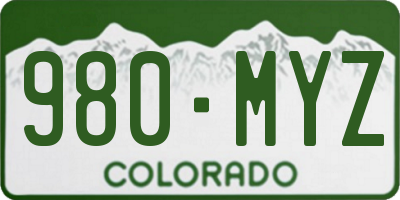 CO license plate 980MYZ